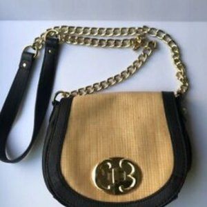 NWT! Leather and Rattan - Emma Fox Crossbody with Gold Chain Str…
